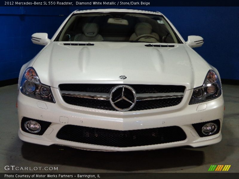 Diamond White Metallic / Stone/Dark Beige 2012 Mercedes-Benz SL 550 Roadster
