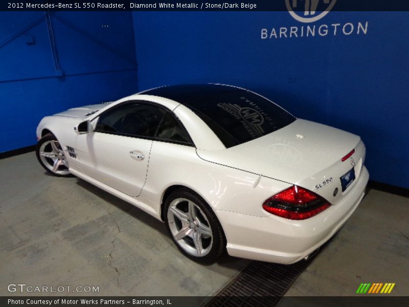 Diamond White Metallic / Stone/Dark Beige 2012 Mercedes-Benz SL 550 Roadster