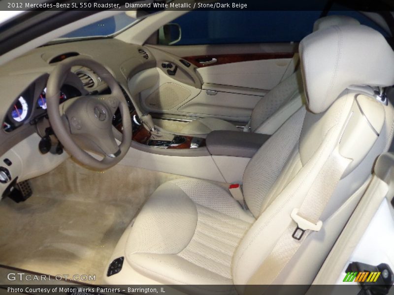 Diamond White Metallic / Stone/Dark Beige 2012 Mercedes-Benz SL 550 Roadster