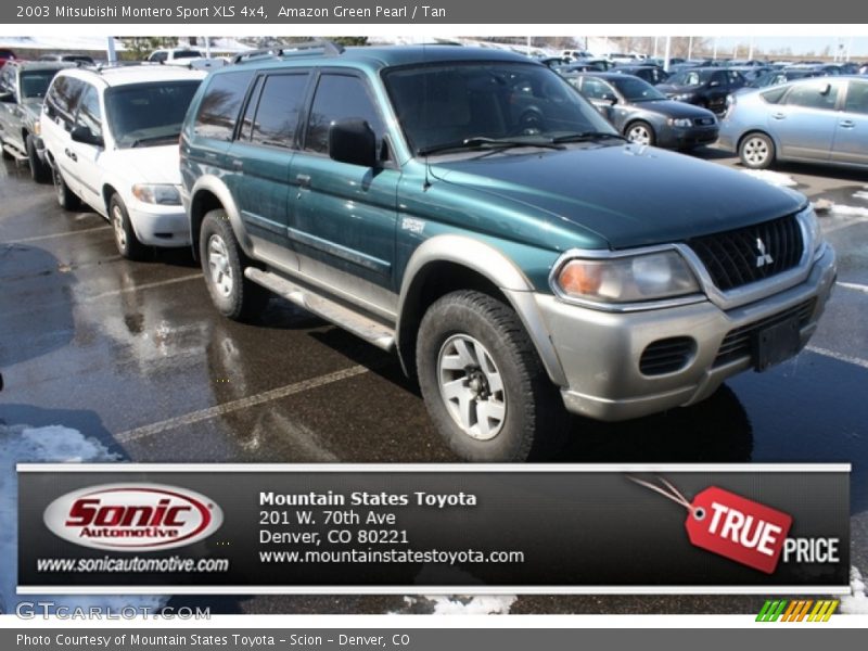 Amazon Green Pearl / Tan 2003 Mitsubishi Montero Sport XLS 4x4