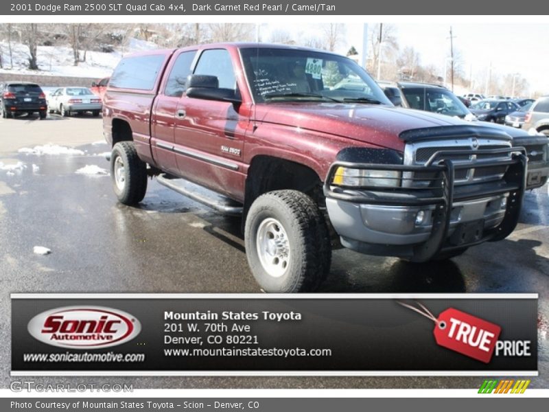 Dark Garnet Red Pearl / Camel/Tan 2001 Dodge Ram 2500 SLT Quad Cab 4x4