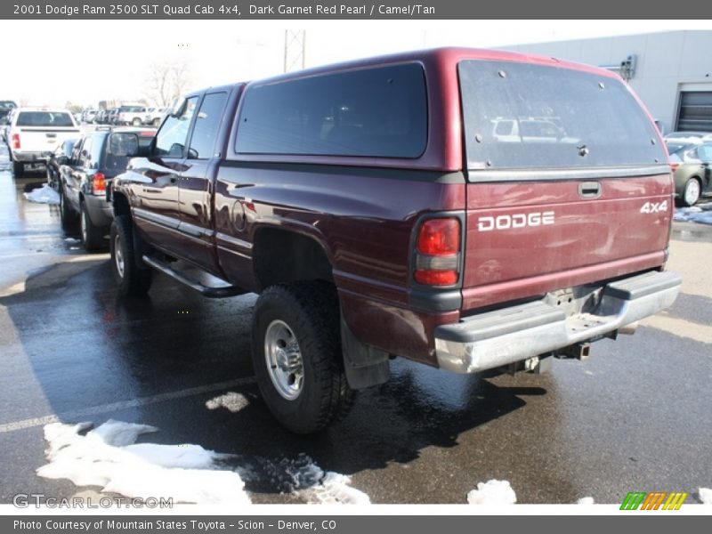 Dark Garnet Red Pearl / Camel/Tan 2001 Dodge Ram 2500 SLT Quad Cab 4x4
