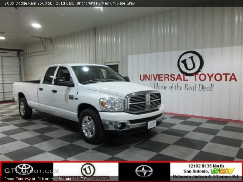 Bright White / Medium Slate Gray 2009 Dodge Ram 2500 SLT Quad Cab