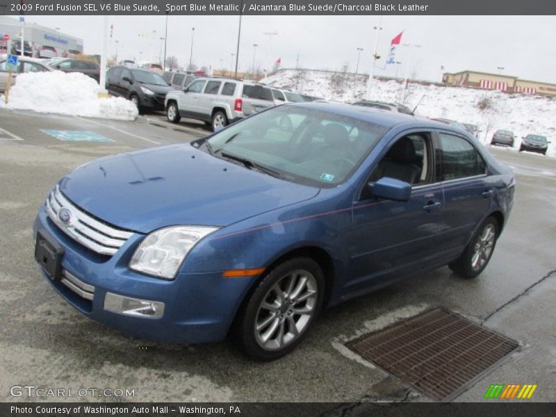 Front 3/4 View of 2009 Fusion SEL V6 Blue Suede