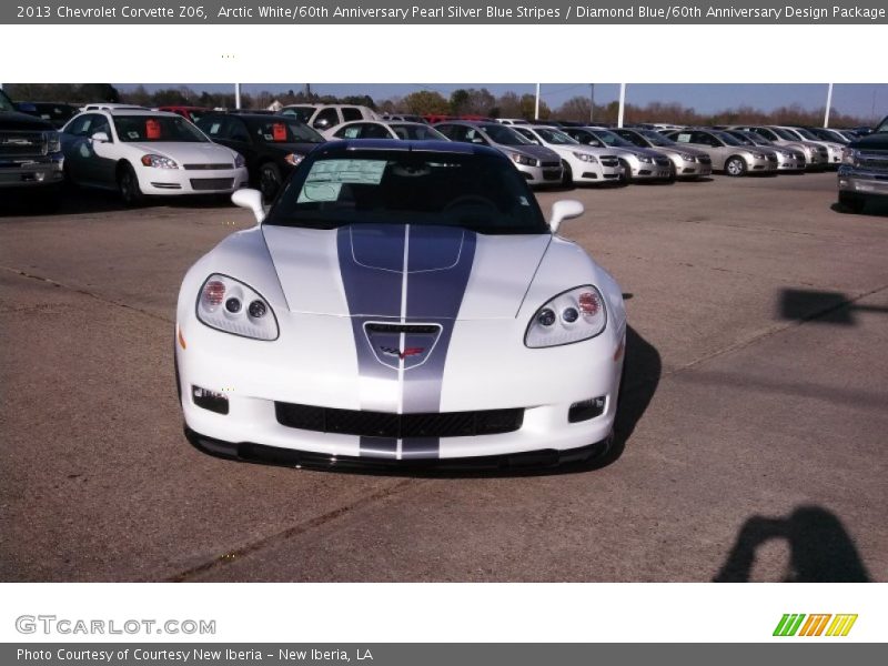 Arctic White/60th Anniversary Pearl Silver Blue Stripes / Diamond Blue/60th Anniversary Design Package 2013 Chevrolet Corvette Z06