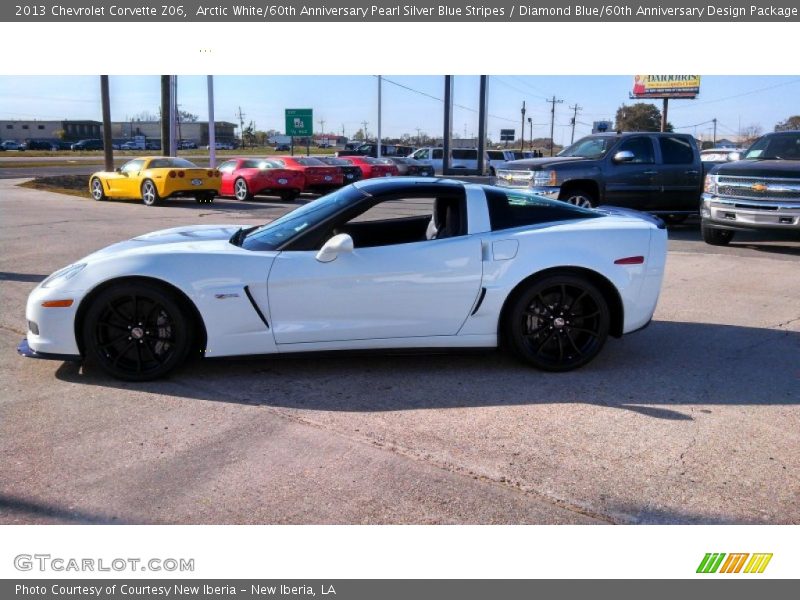 Arctic White/60th Anniversary Pearl Silver Blue Stripes / Diamond Blue/60th Anniversary Design Package 2013 Chevrolet Corvette Z06