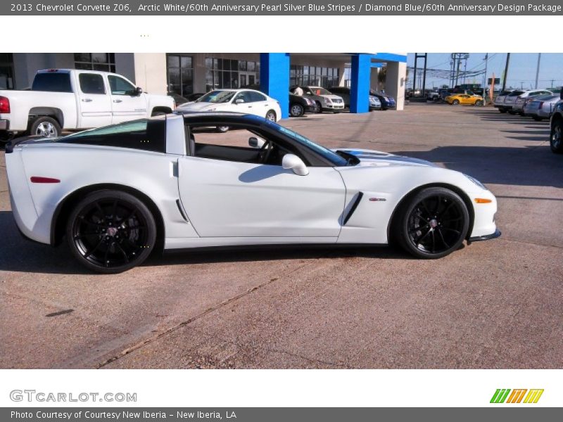  2013 Corvette Z06 Arctic White/60th Anniversary Pearl Silver Blue Stripes