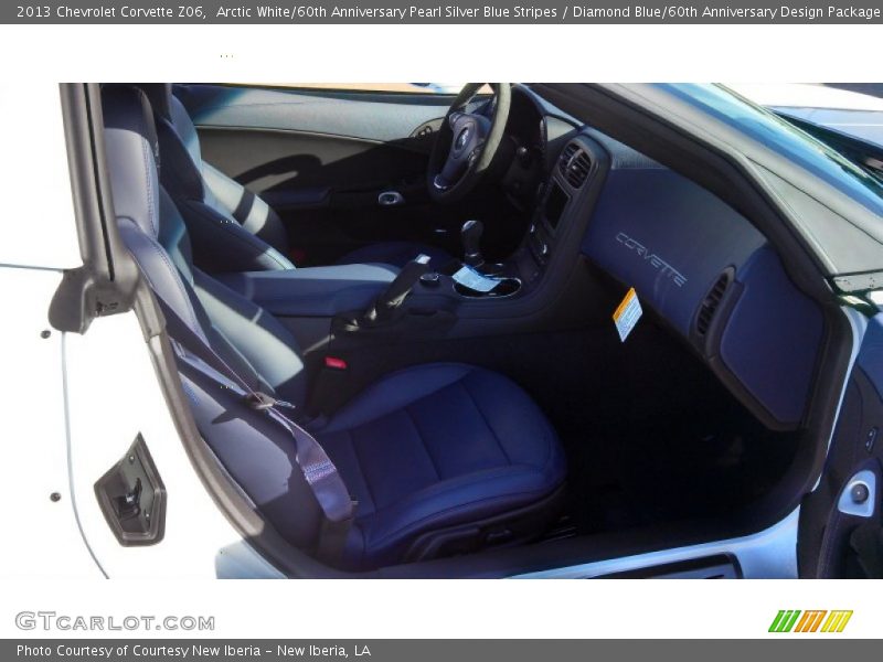Arctic White/60th Anniversary Pearl Silver Blue Stripes / Diamond Blue/60th Anniversary Design Package 2013 Chevrolet Corvette Z06