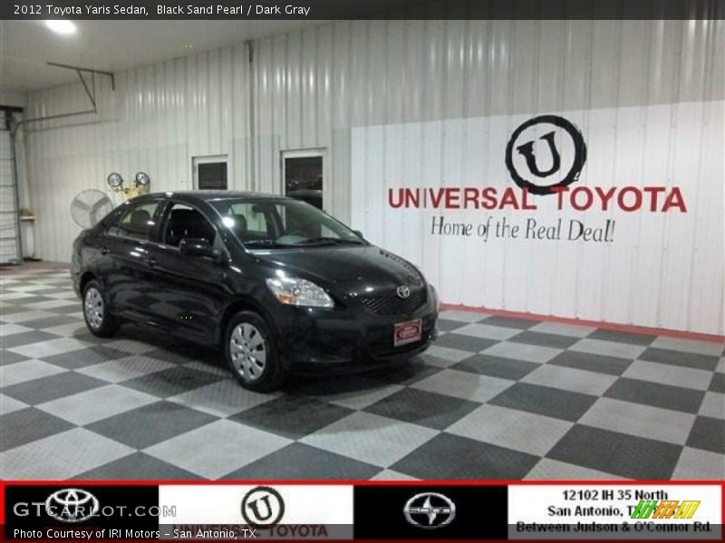 Black Sand Pearl / Dark Gray 2012 Toyota Yaris Sedan