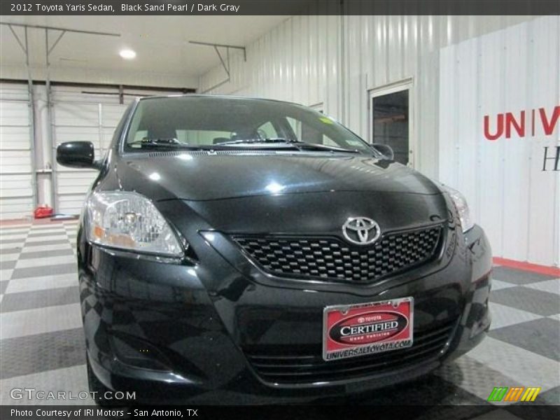 Black Sand Pearl / Dark Gray 2012 Toyota Yaris Sedan