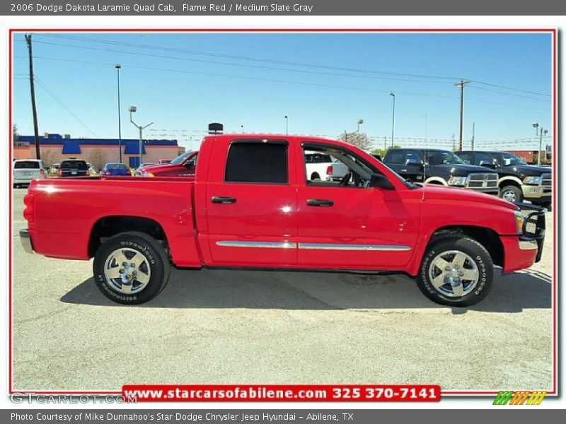 Flame Red / Medium Slate Gray 2006 Dodge Dakota Laramie Quad Cab