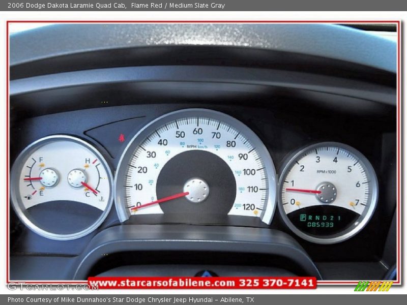 Flame Red / Medium Slate Gray 2006 Dodge Dakota Laramie Quad Cab