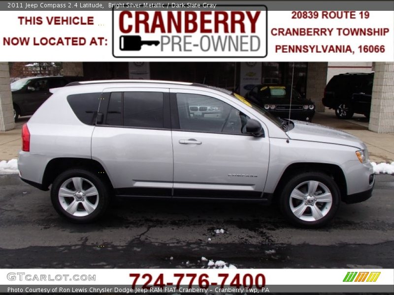 Bright Silver Metallic / Dark Slate Gray 2011 Jeep Compass 2.4 Latitude