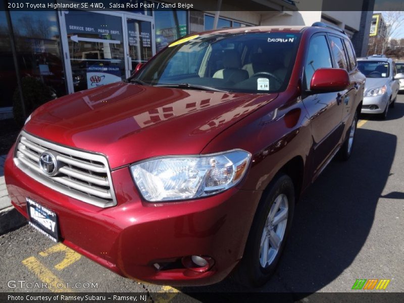 Salsa Red Pearl / Sand Beige 2010 Toyota Highlander SE 4WD