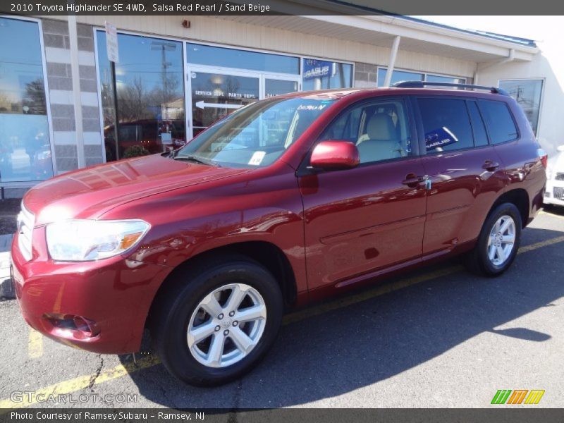 Salsa Red Pearl / Sand Beige 2010 Toyota Highlander SE 4WD