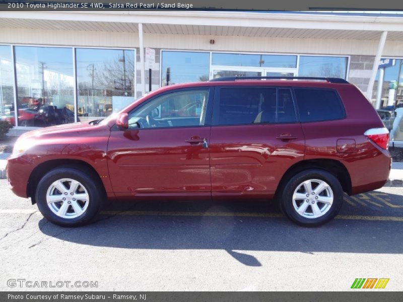 Salsa Red Pearl / Sand Beige 2010 Toyota Highlander SE 4WD