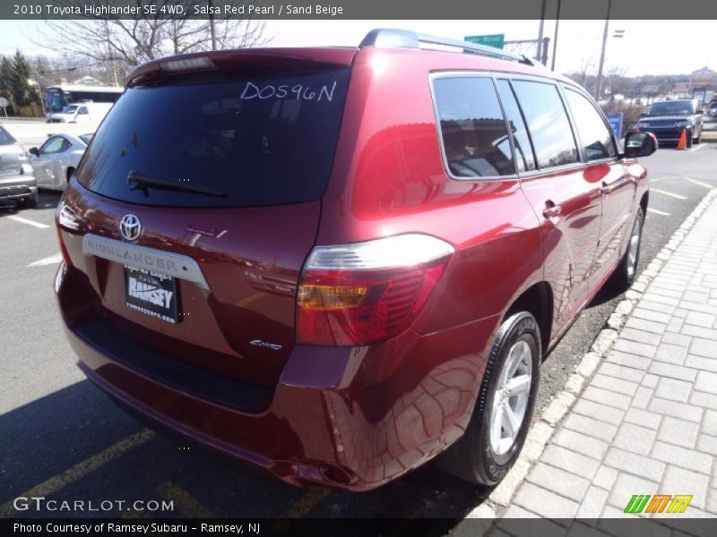 Salsa Red Pearl / Sand Beige 2010 Toyota Highlander SE 4WD