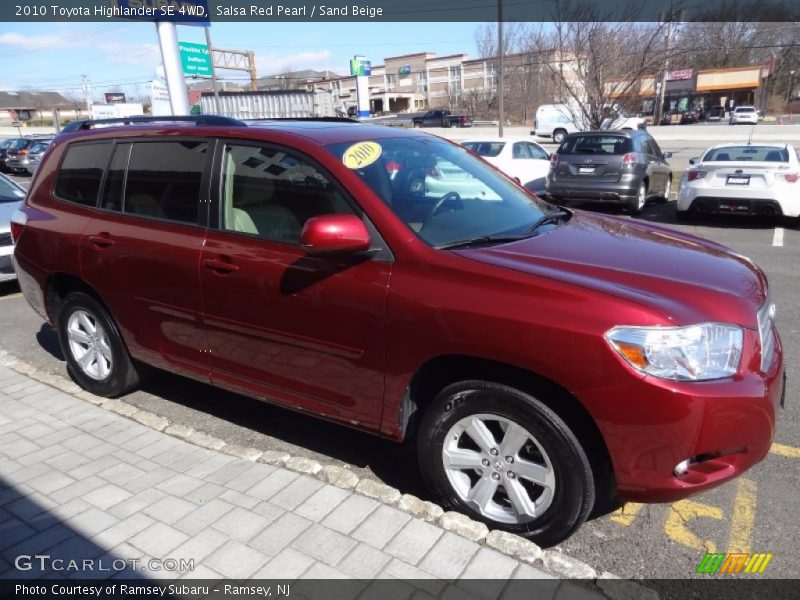 Salsa Red Pearl / Sand Beige 2010 Toyota Highlander SE 4WD