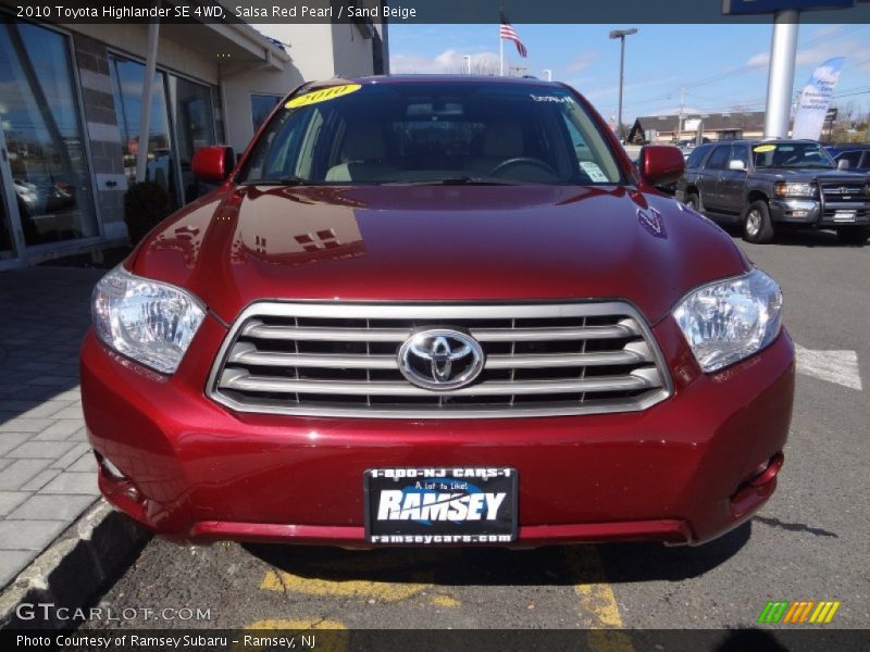 Salsa Red Pearl / Sand Beige 2010 Toyota Highlander SE 4WD