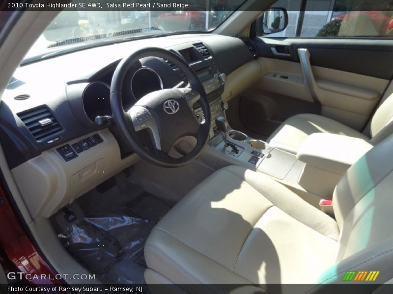 Salsa Red Pearl / Sand Beige 2010 Toyota Highlander SE 4WD