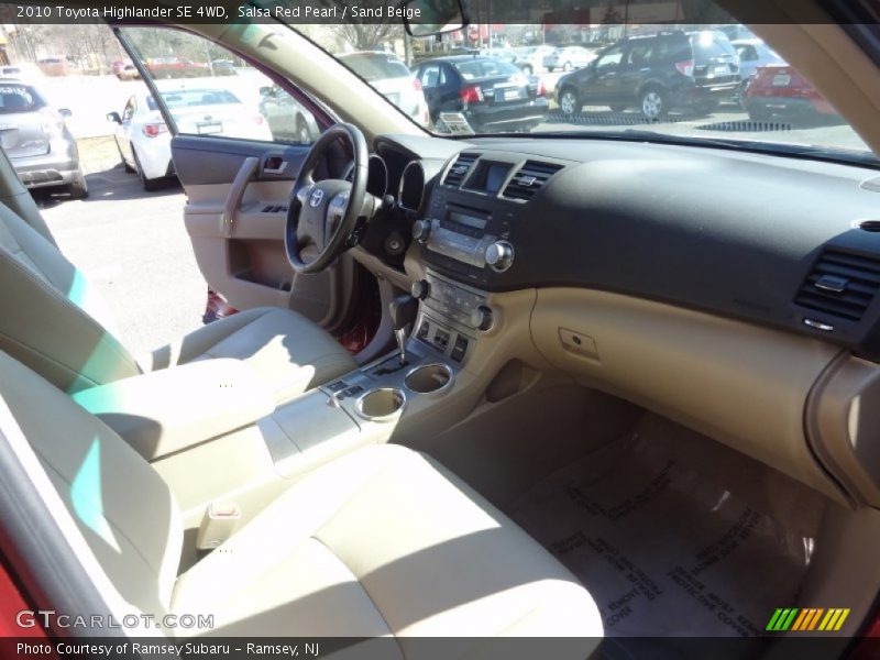 Salsa Red Pearl / Sand Beige 2010 Toyota Highlander SE 4WD