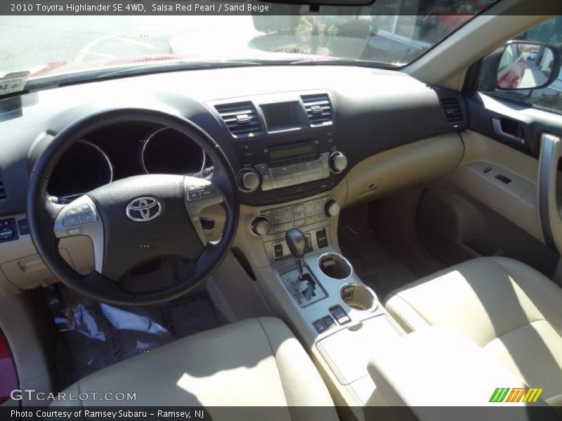 Salsa Red Pearl / Sand Beige 2010 Toyota Highlander SE 4WD