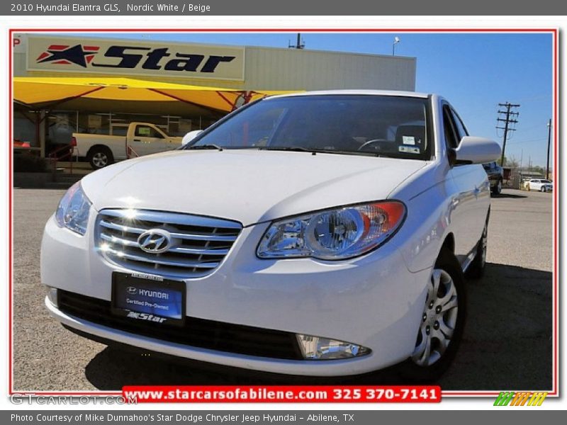 Nordic White / Beige 2010 Hyundai Elantra GLS