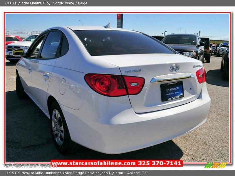Nordic White / Beige 2010 Hyundai Elantra GLS