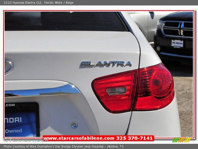 Nordic White / Beige 2010 Hyundai Elantra GLS