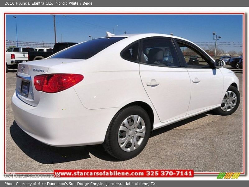 Nordic White / Beige 2010 Hyundai Elantra GLS
