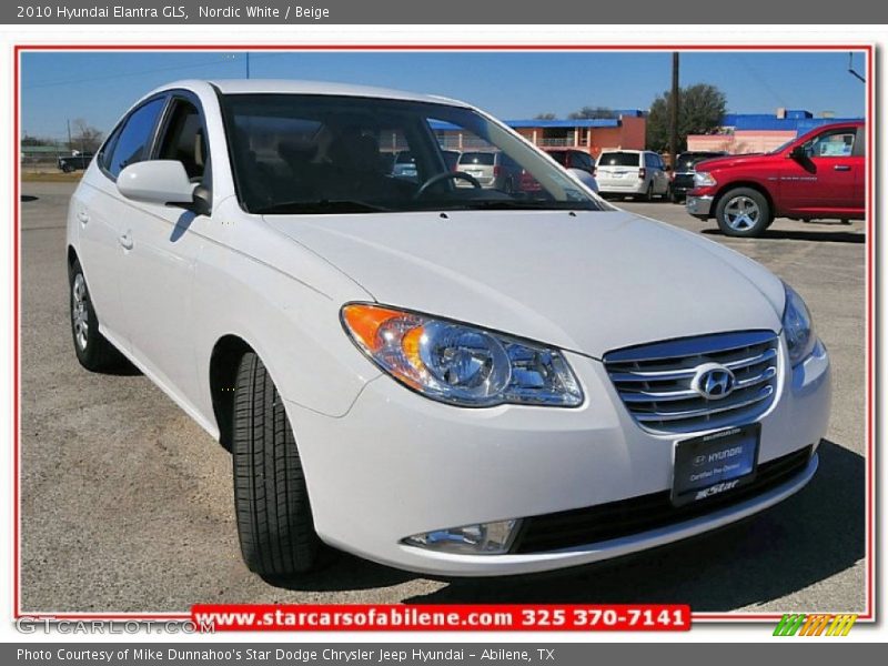 Nordic White / Beige 2010 Hyundai Elantra GLS