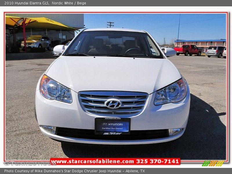 Nordic White / Beige 2010 Hyundai Elantra GLS