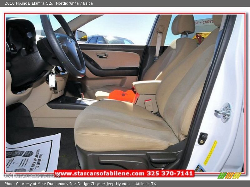 Nordic White / Beige 2010 Hyundai Elantra GLS