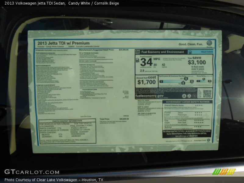 Candy White / Cornsilk Beige 2013 Volkswagen Jetta TDI Sedan