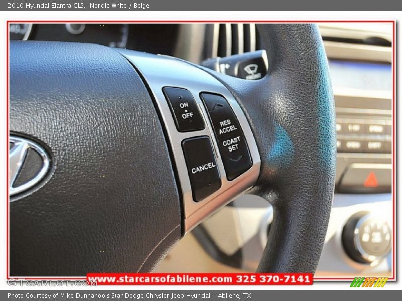 Nordic White / Beige 2010 Hyundai Elantra GLS