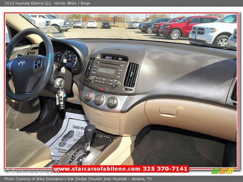 Nordic White / Beige 2010 Hyundai Elantra GLS
