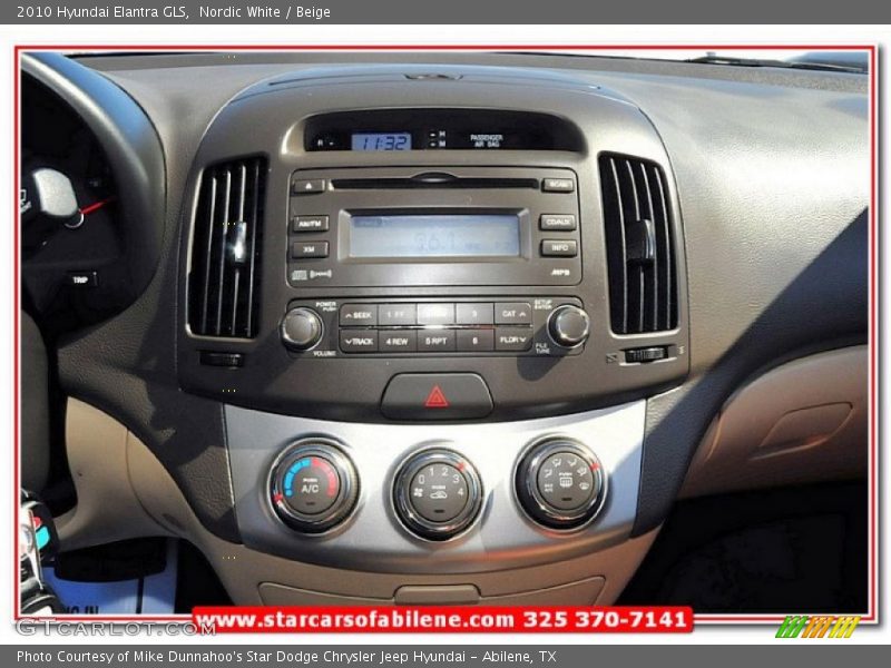 Nordic White / Beige 2010 Hyundai Elantra GLS