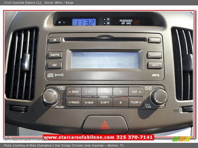 Nordic White / Beige 2010 Hyundai Elantra GLS