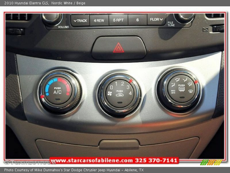 Nordic White / Beige 2010 Hyundai Elantra GLS