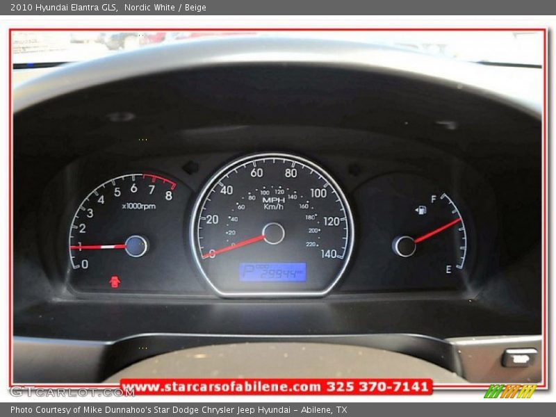 Nordic White / Beige 2010 Hyundai Elantra GLS