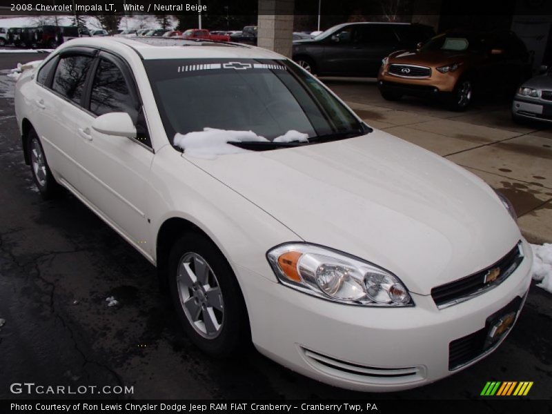 White / Neutral Beige 2008 Chevrolet Impala LT