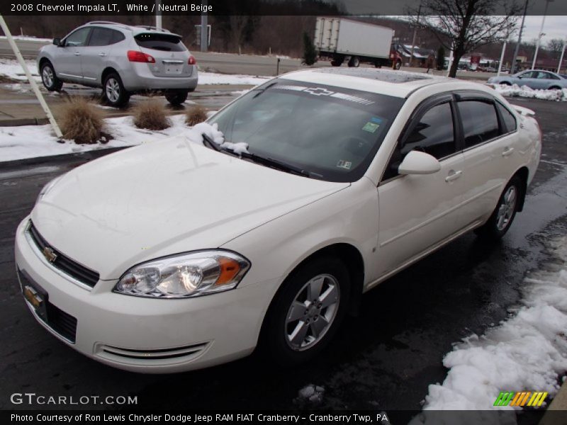 White / Neutral Beige 2008 Chevrolet Impala LT