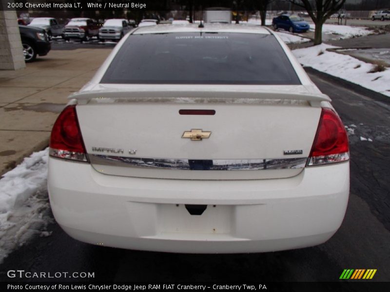White / Neutral Beige 2008 Chevrolet Impala LT