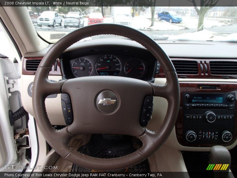 White / Neutral Beige 2008 Chevrolet Impala LT