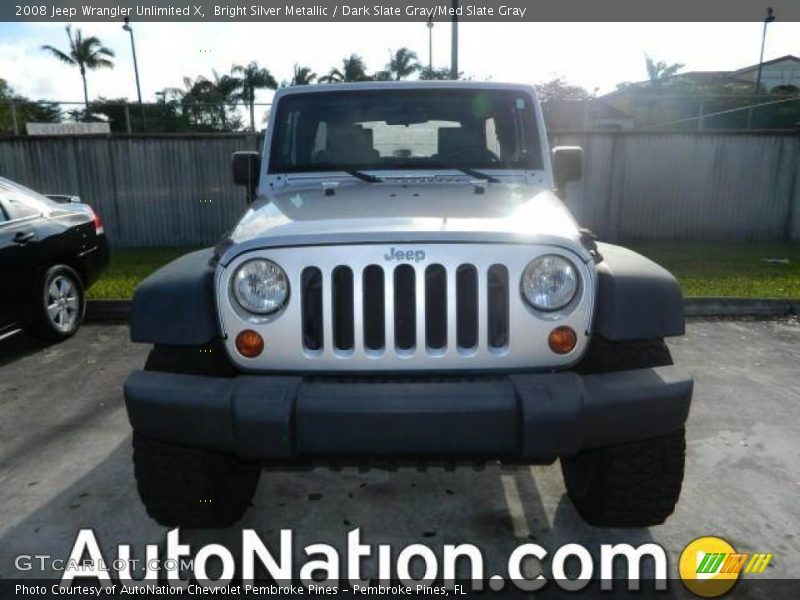 Bright Silver Metallic / Dark Slate Gray/Med Slate Gray 2008 Jeep Wrangler Unlimited X