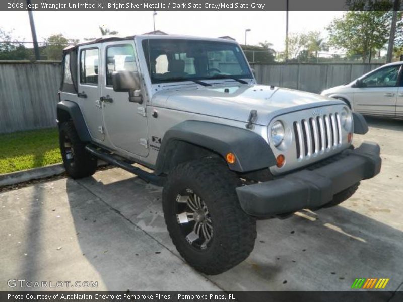 Bright Silver Metallic / Dark Slate Gray/Med Slate Gray 2008 Jeep Wrangler Unlimited X