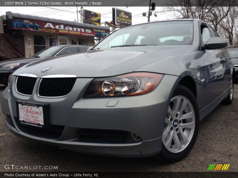 Arctic Metallic / Beige 2007 BMW 3 Series 328xi Sedan