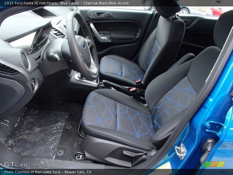  2013 Fiesta SE Hatchback Charcoal Black/Blue Accent Interior