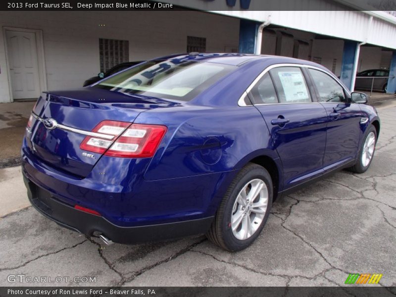 Deep Impact Blue Metallic / Dune 2013 Ford Taurus SEL