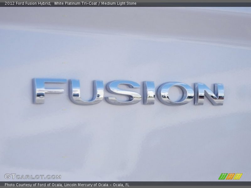 White Platinum Tri-Coat / Medium Light Stone 2012 Ford Fusion Hybrid